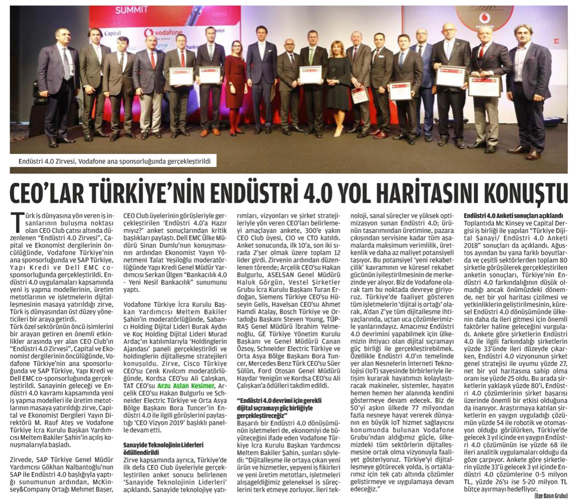 CEO’lar Türkiye’nin Endüstri 4.0 Yol Haritasını Konuştu