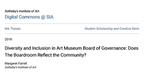 Diversity and Inclusion in Art Museum Board of Governance_ Does The Boardroom Reflect The Community