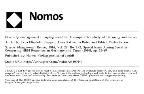 Diversity management in ageing societies_ A comparative study of Germany and Japan
