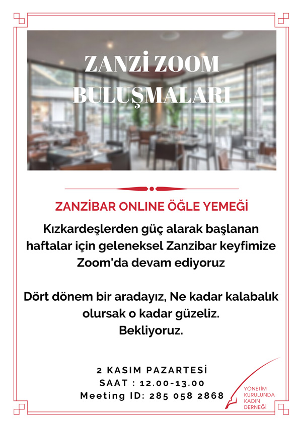 Zanzizoom Virtual Lunch Meetings 