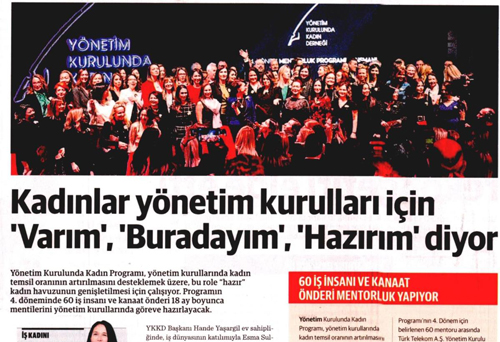 KADINLAR YÖNETİM KURULLARI İÇİN VARIM BURADAYIM HAZIRIM DİYOR