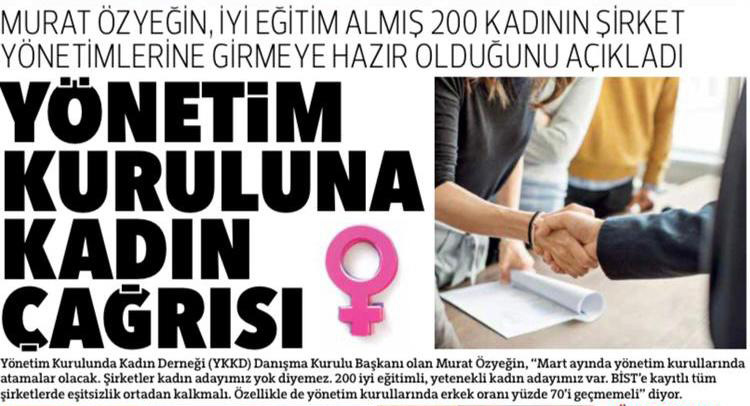 Yönetim Kuruluna Kadın Çağrısı