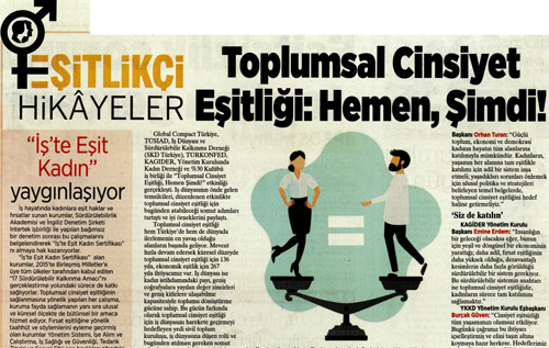 TOPLUMSAL CİNSİYET EŞİTLİĞİ: HEMEN, ŞİMDİ!